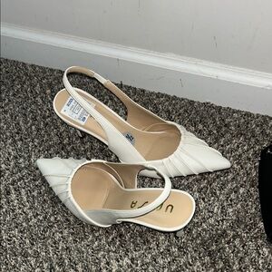 Unisa White Patent Leather Slingback Heels